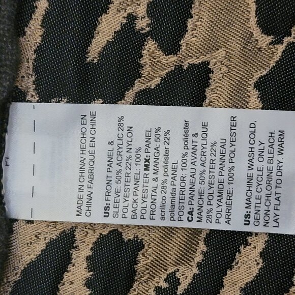 Chico's Animal-Detail Woven-Back Cardigan Sweater - sz L - Picture 6 of 7